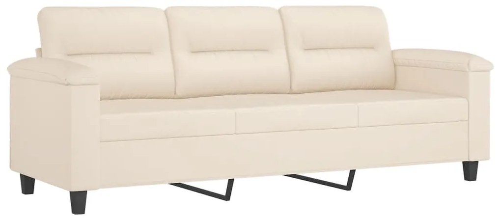 vidaXL 3 részes bézs mikroszálas szövet ülőgarnitúra párnával