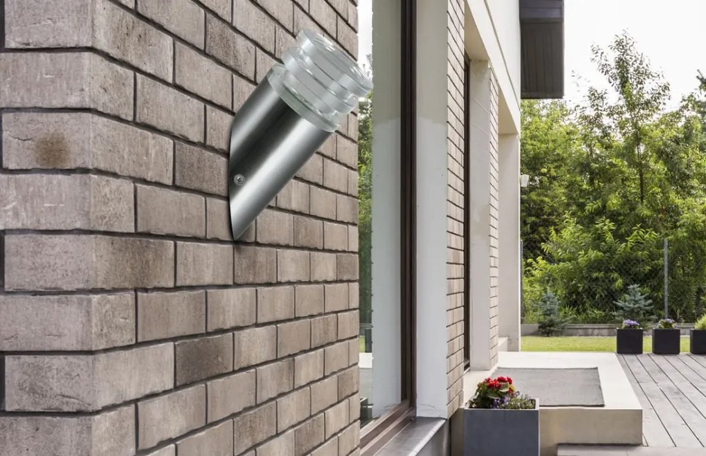 POLUX 304322 CRYSTAL Modern Kültéri Fali Lámpa Ezüst LED IP44