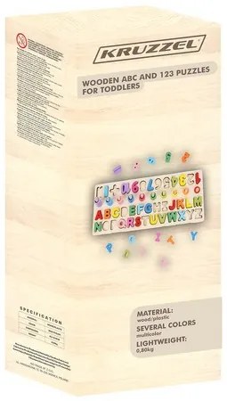 Wooden alphabet and numbers puzzle
