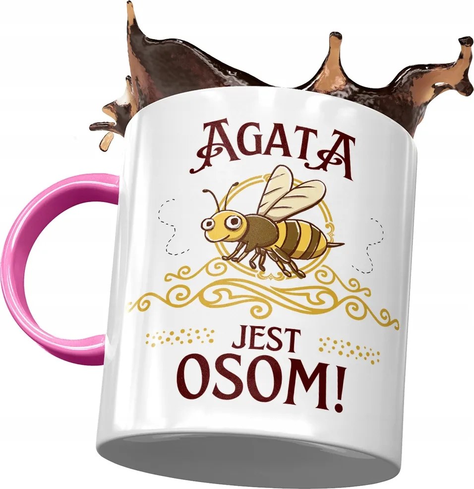 Rózsaszín Bögre Ágota Ági Barátnő Ajándék Nyomtatott Fotóval