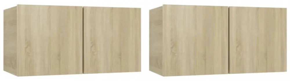 2 db sonoma tölgy függő TV-szekrény 60 x 30 x 30 cm