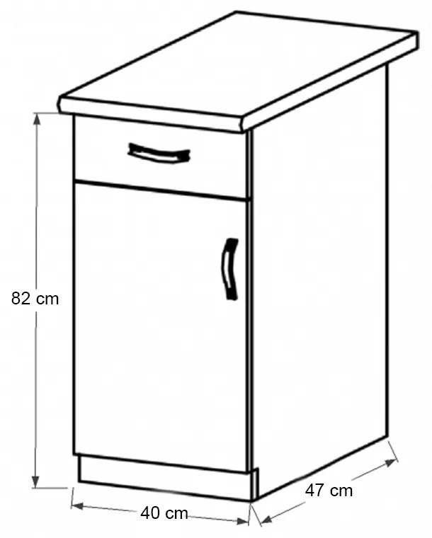 Alsó konyhaszekrény D40S1 Provense (fehér + andersen erdei fenyő) (B). 1017386