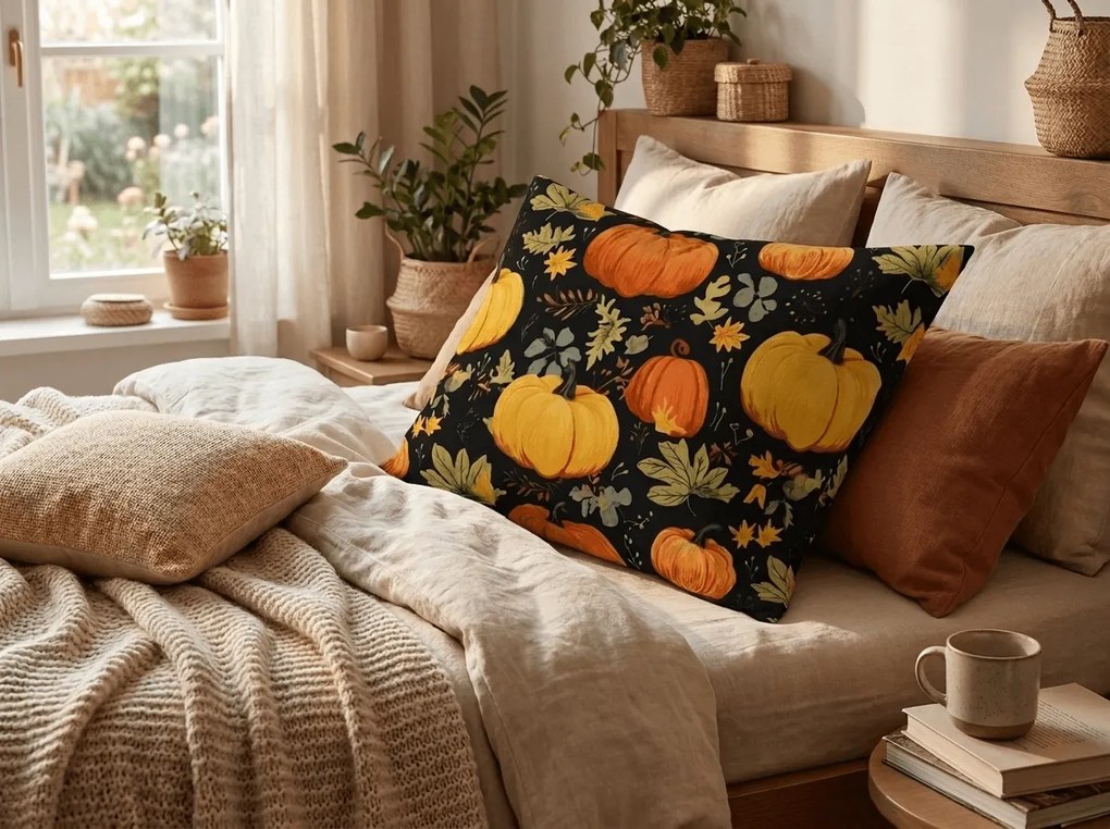 Mikroszálas párnahuzat ORANGE PUMPKINS 70x90 cm, színes