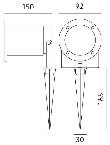 LED Kültéri lámpa BLAKE 2 GU10/4W/230V IP65