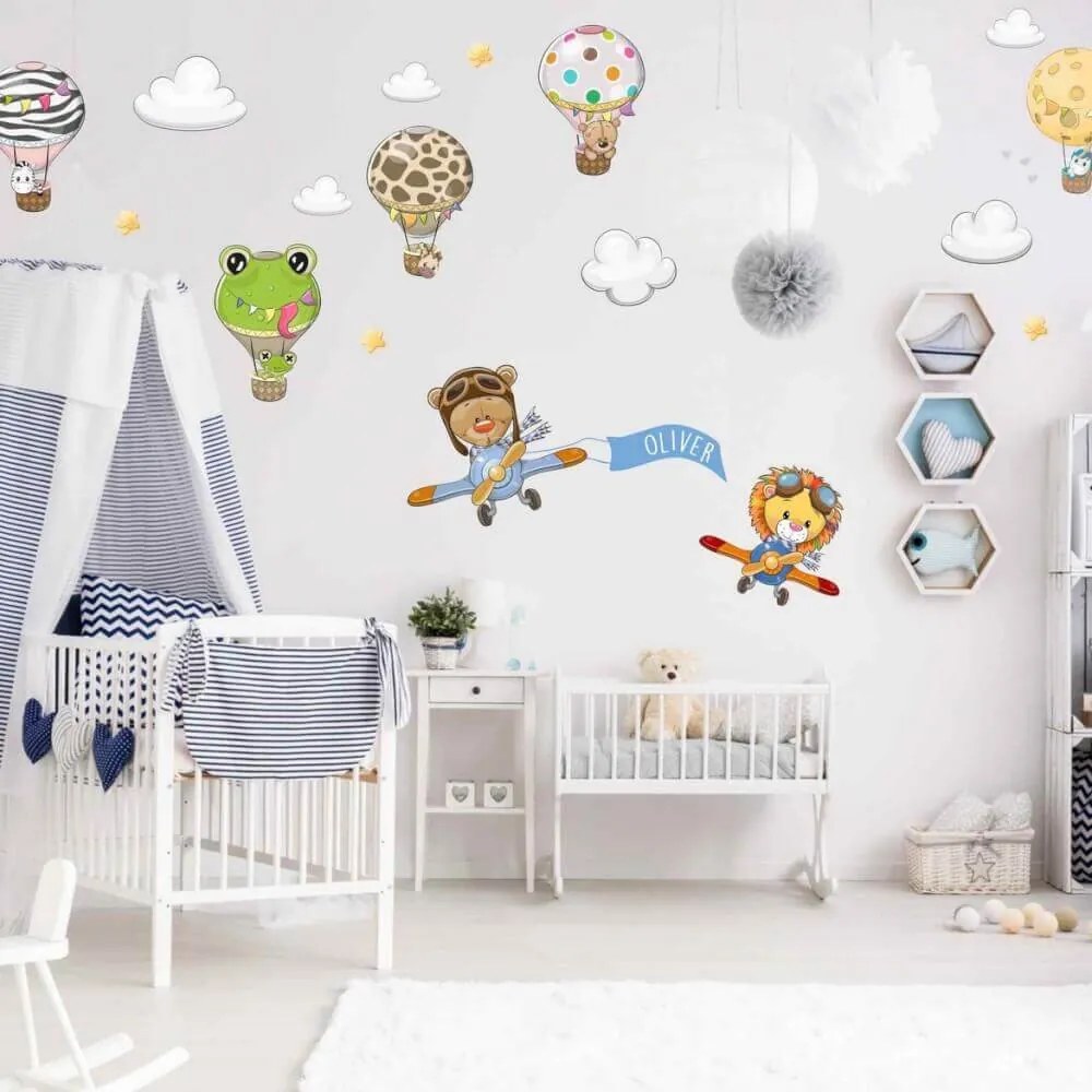 INSPIO Öntapadós állatkás tapéták névvel