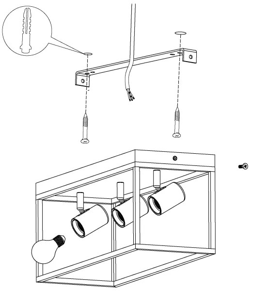 Eglo 98333 - Mennyezeti lámpa SILENTINA 3xE27/40W/230V
