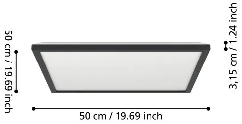Eglo 901468 - LED RGBW Dimmelhető fürdőszobai lámpa ROVITO-Z 17W/230V 50x50cm IP44 fekete