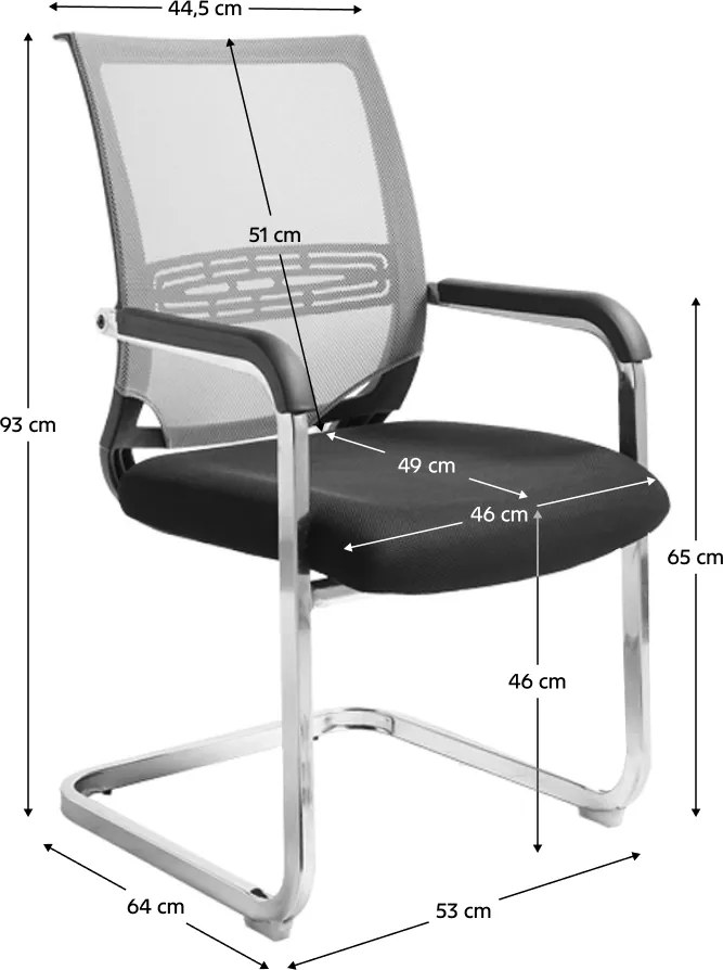 Tárgyalószék, fekete/szürke, FAJE