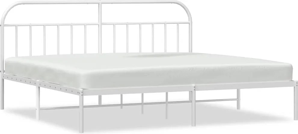 vidaXL fehér fém ágykeret fejtámlával 193 x 203 cm