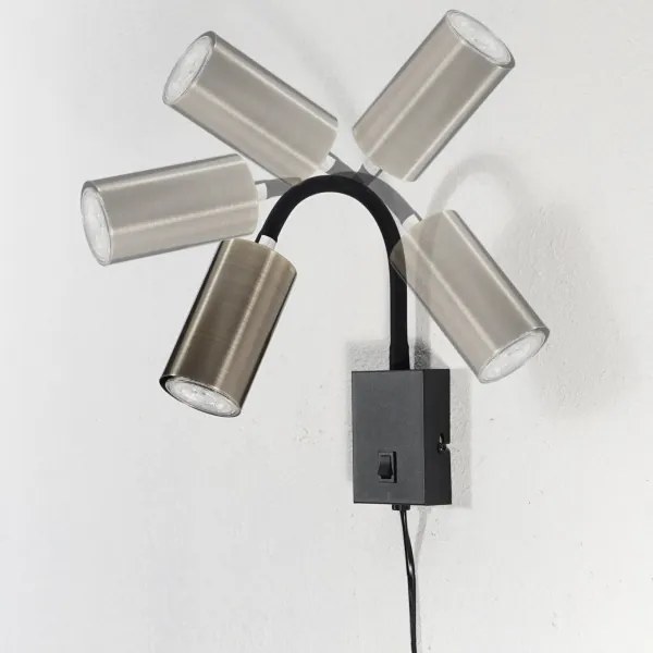 Globo 57911WM - Flexibilis fali lámpa ROBBY 1xGU10/25W/230V fekete/rez