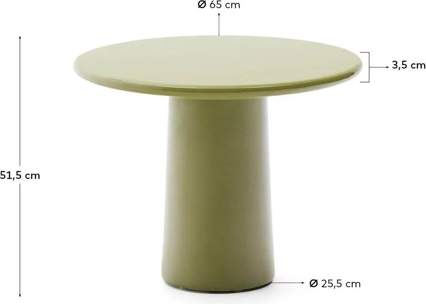 Beton kerek kerti dohányzóasztal ø 65 cm Albanella – Kave Home