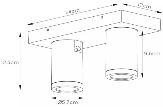 Lucide 09930/10/31 - LED Dimmelhető spotlámpa TAYLOR 2xGU10/5W/230V IP44