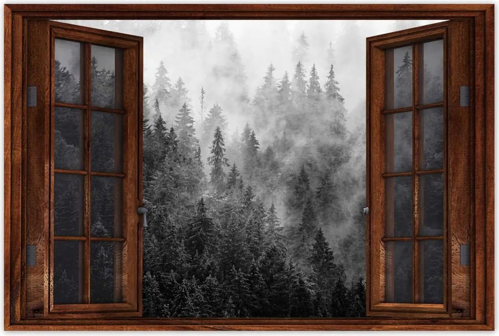 Poszterek 60x40 Tájkép Szürke Hegyek Köd