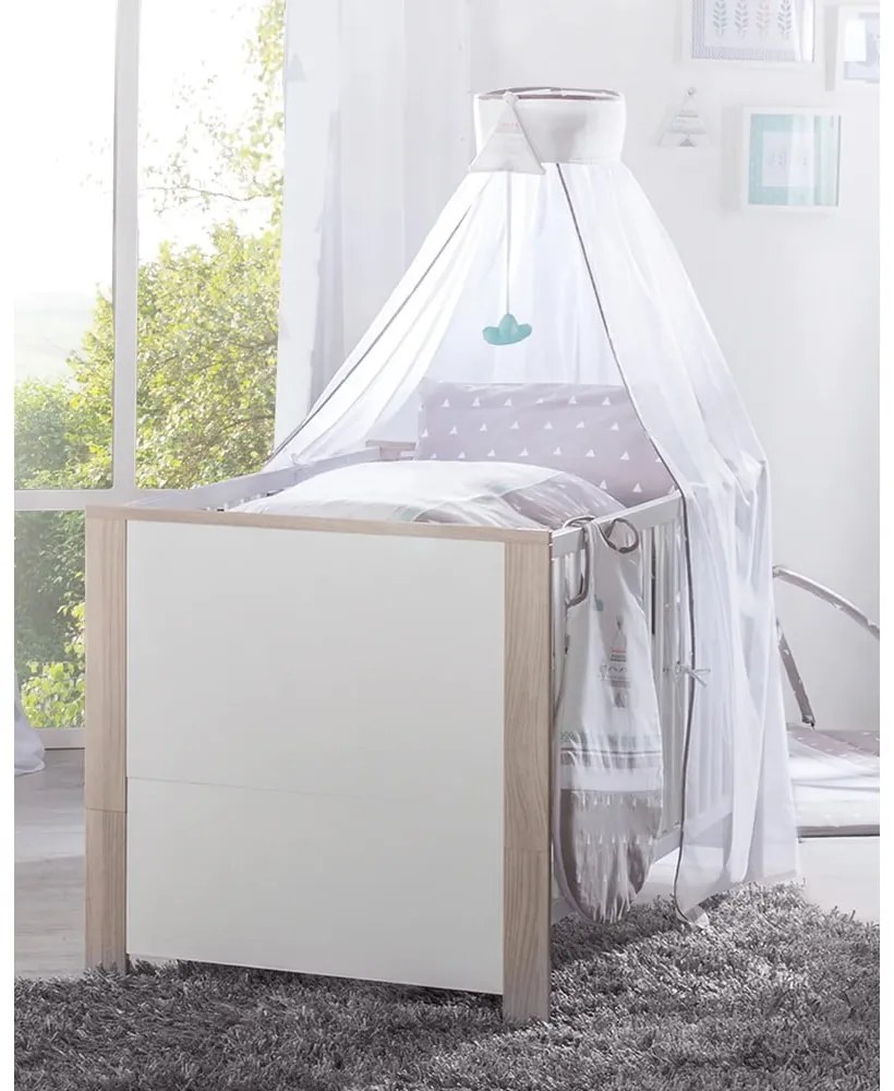 Fehér-natúr színű babaágy 70x140 cm Olaf – Roba