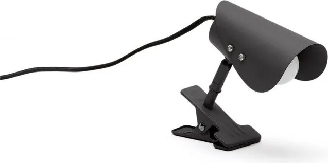 Fekete fém asztali lámpa csiptetővel (magasság 16 cm) Jula – Kave Home