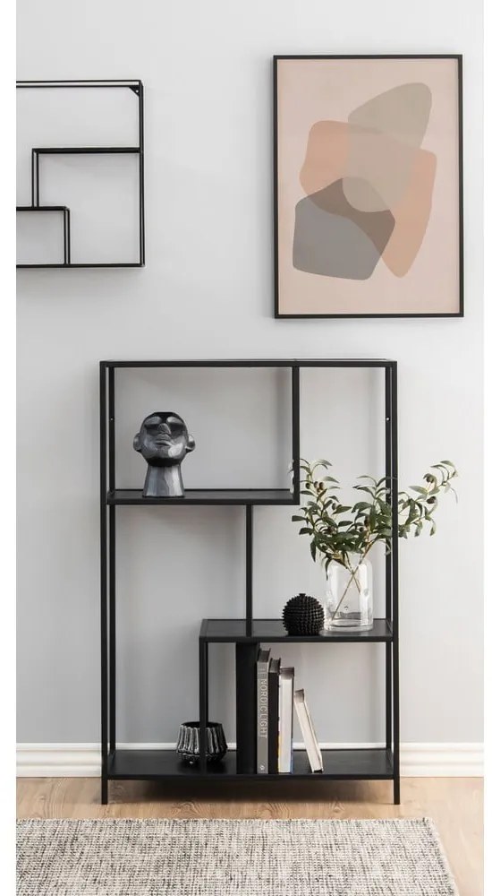Fekete könyvespolc 77x114 cm Seaford – Actona