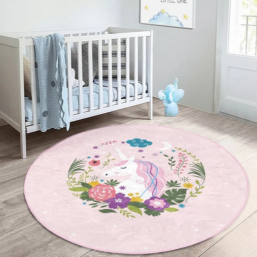 Rózsaszín gyerek szőnyeg ø 100 cm Comfort – Mila Home