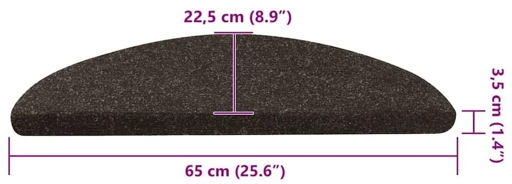 20 db antracitszürke öntapadó lépcsőszőnyeg 65 x 22,5 x 3,5 cm