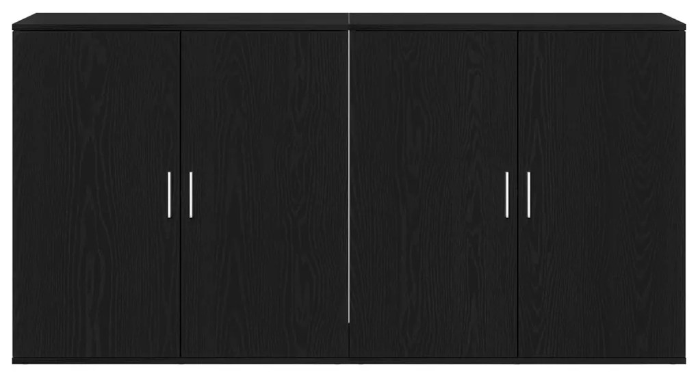2 db fekete tölgy oldalszekrény 79x38x80 cm rétegelt fa
