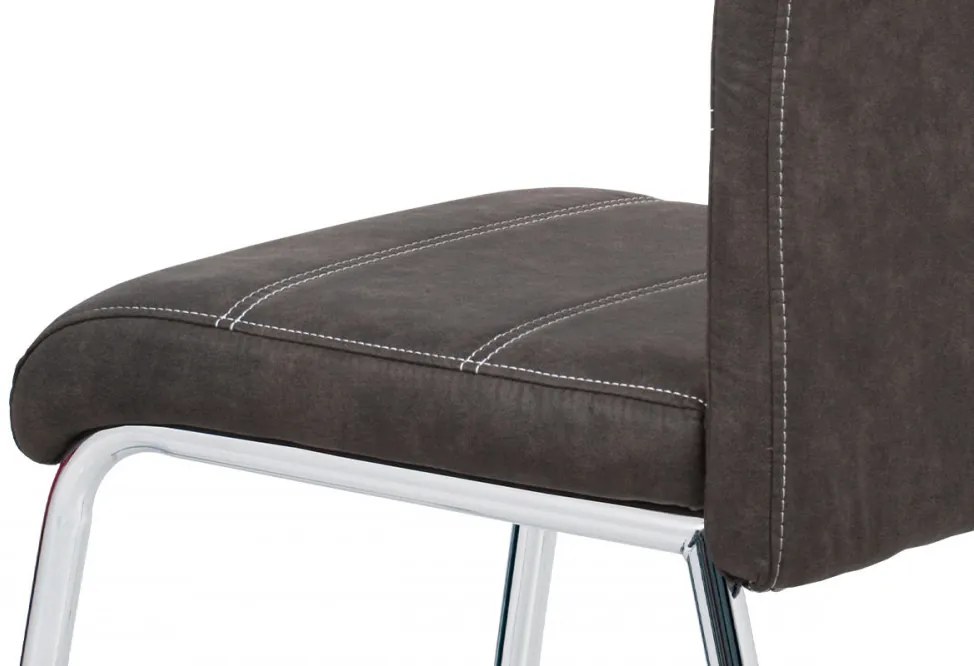 Modern étkezőszék szürke színben krómozott lábbal HC-486