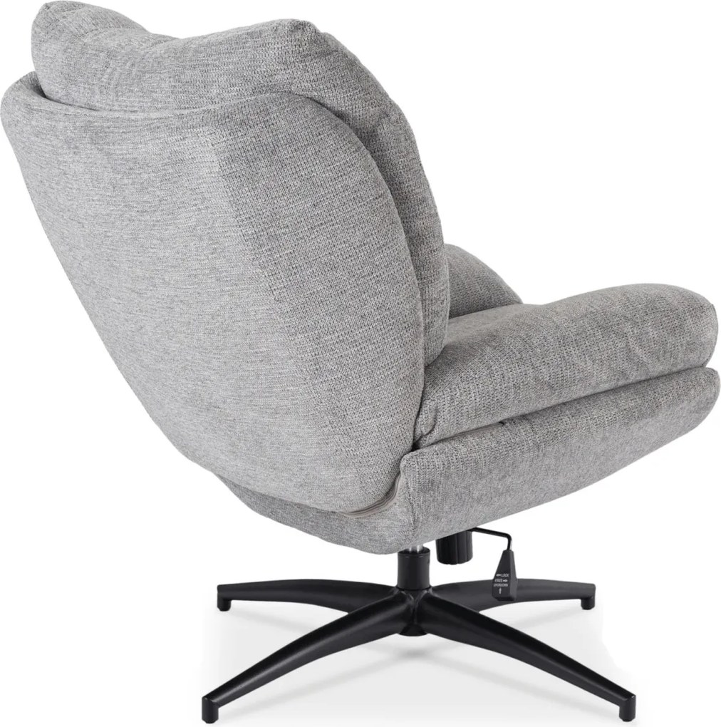 Forgó pihenőfotel lábtartóval szürke, FREMONT
