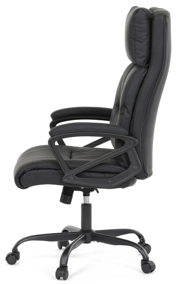 Scaun pivotant de birou confortabil în negru cu tapițerie din piele artificială. KA-Y346