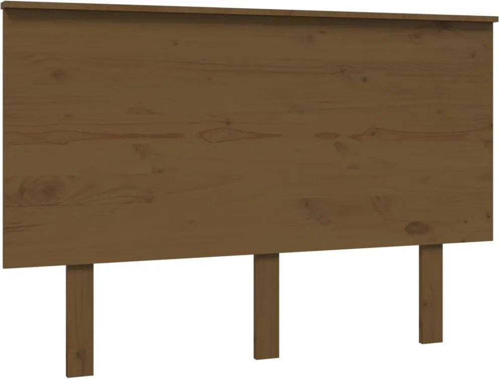 vidaXL mézbarna tömör fenyőfa ágyfejtámla 124x6x82,5 cm