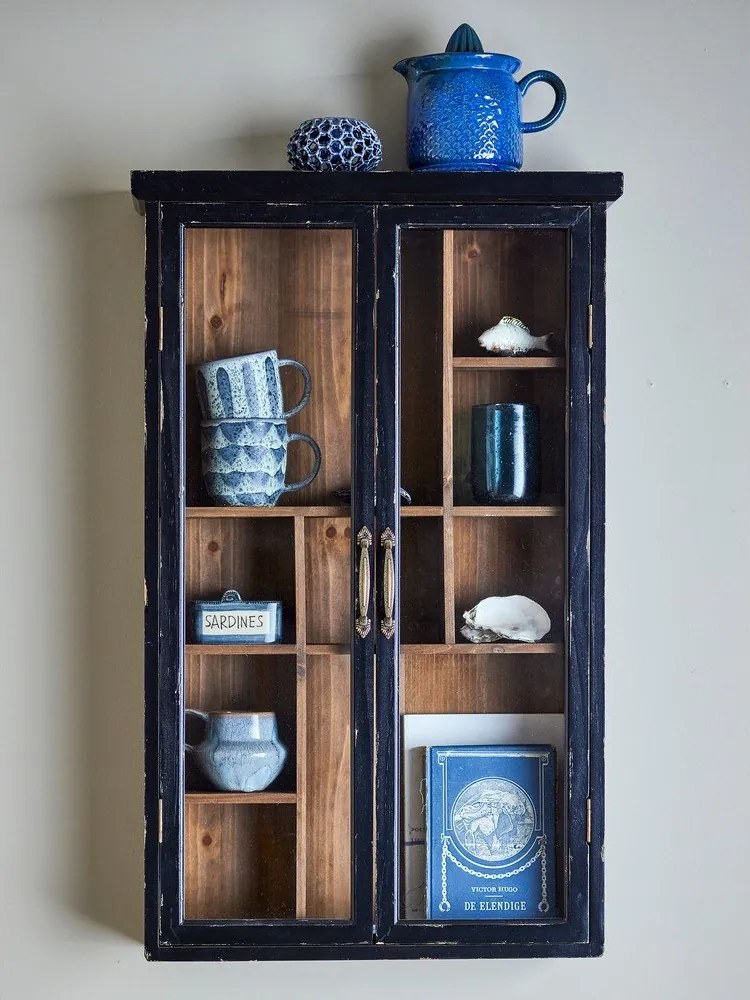 Fekete jegenyefenyő függő tálalószekrény 50x80x14 cm Hazem – Bloomingville