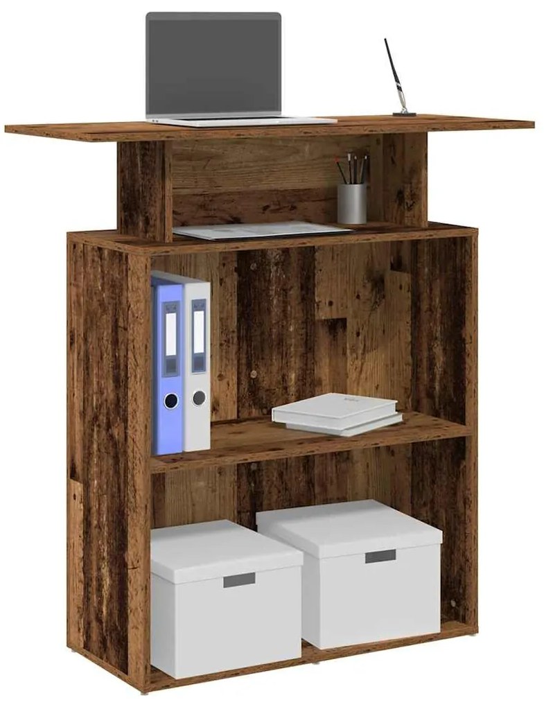 recepciós pult antik fa 100x40x104 cm szerelt fa