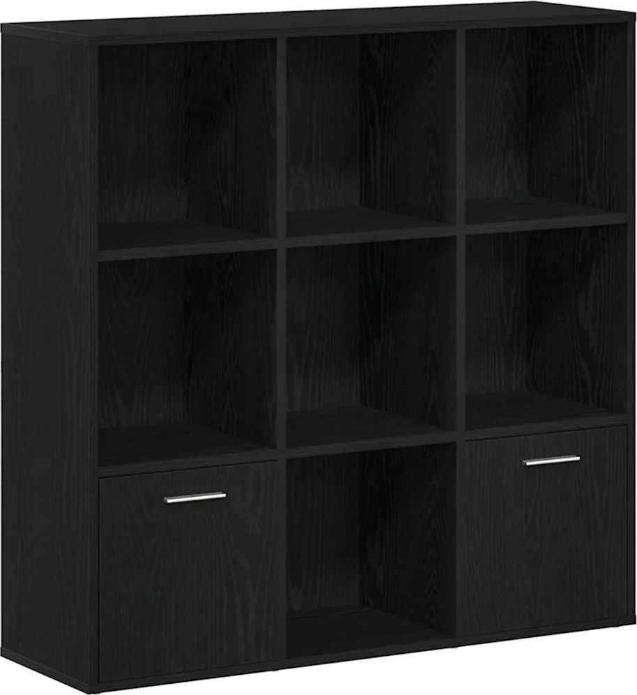 vidaXL fekete tölgy színű szerelt fa könyvszekrény 98x29x97,5 cm