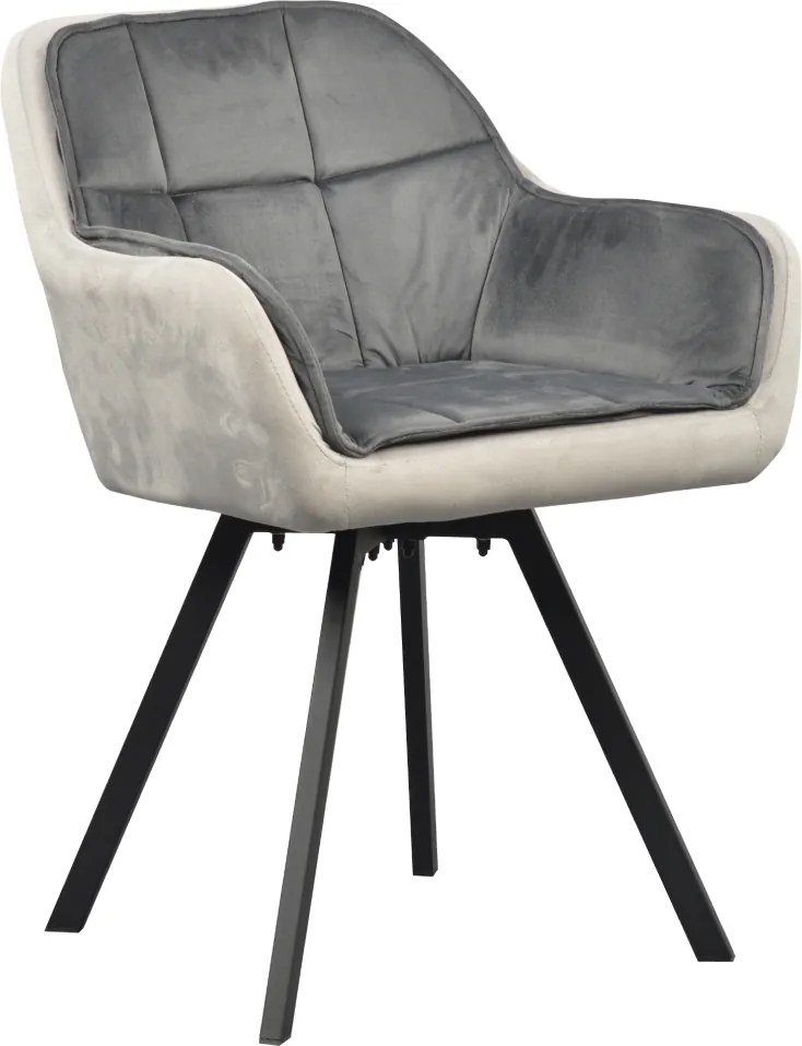 Forgó étkezőszék, szürke Velvet szövet, FLER