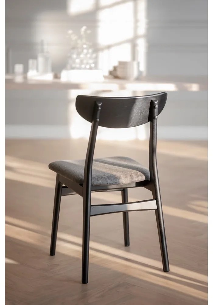 Fekete étkezőszék szett 2 db-os Rodham - Rowico