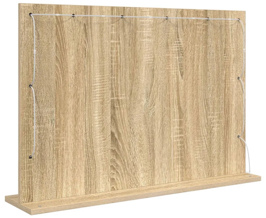 Pipere tükör Sonoma tölgy Szerelt fa, Üveg 80 x 55 x 18 cm Tükör