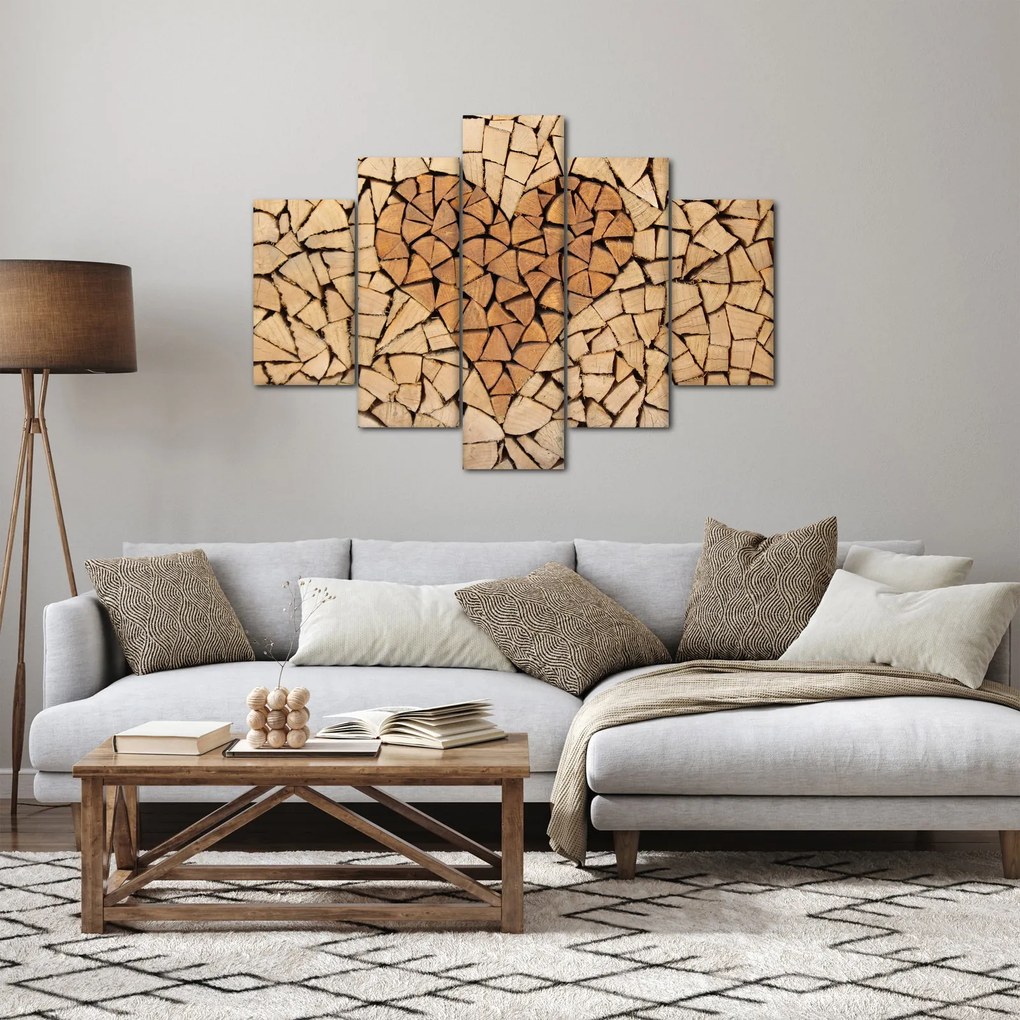 Kép - szív fából (150x105 cm)
