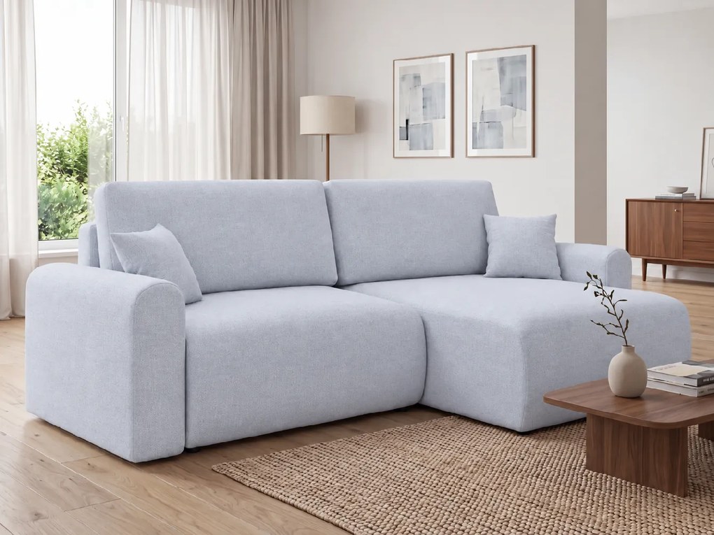 Kihúzható, kétoldalas L-alakú NORDEN PAROS ülőgarnitúra 250x140 cm, világosszürke