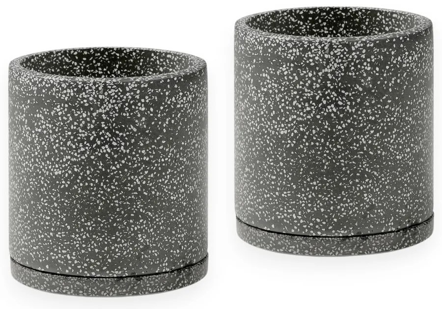 Terrazzo 2 db sötétszürke virágcserép, ø 26 cm - Bonami Selection