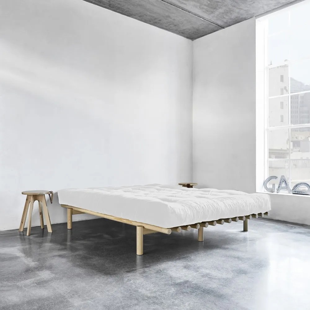 Norovi fenyő franciaágy ágyráccsal 180x200 cm Pace – Karup Design