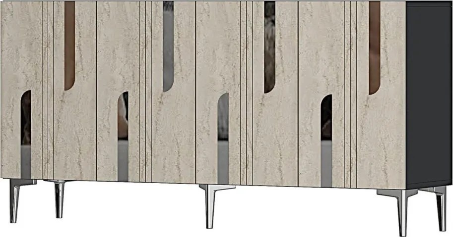 Nota 150 - Anthracite, Travertine, Silver