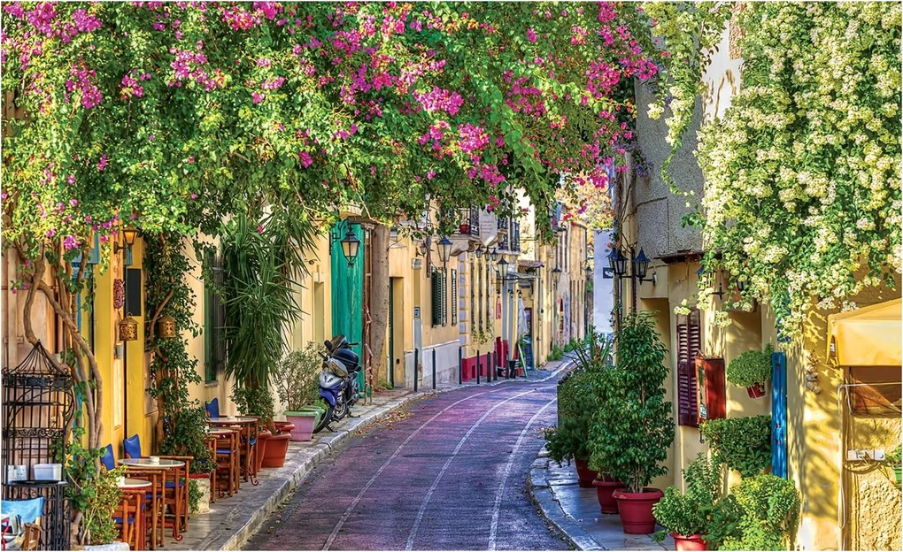 3D fotótapéta Toszkána Utcái virágokkal 416x254