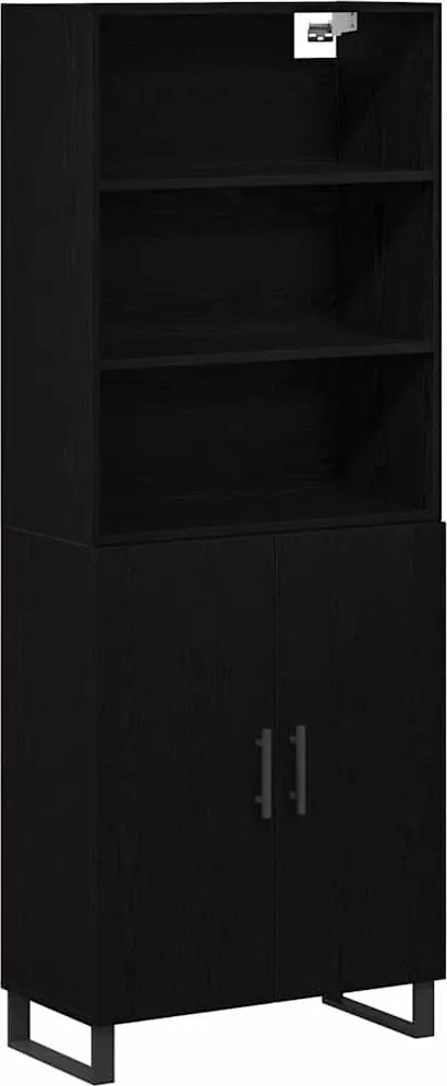 vidaXL Magasfiú Fekete tölgy 69,5 x 34 x 180 cm Faanyag