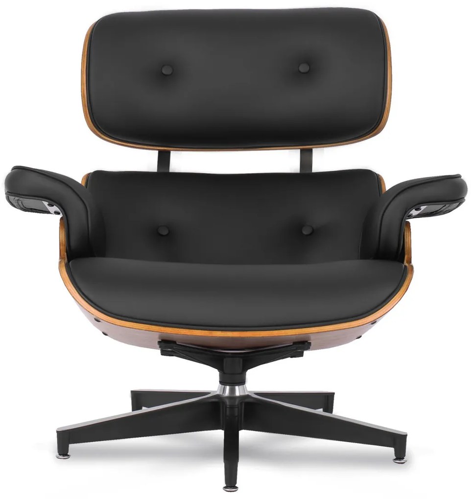 Prémium Forgó Fotel Fekete Eco-bőr Kárpittal. PALERMO