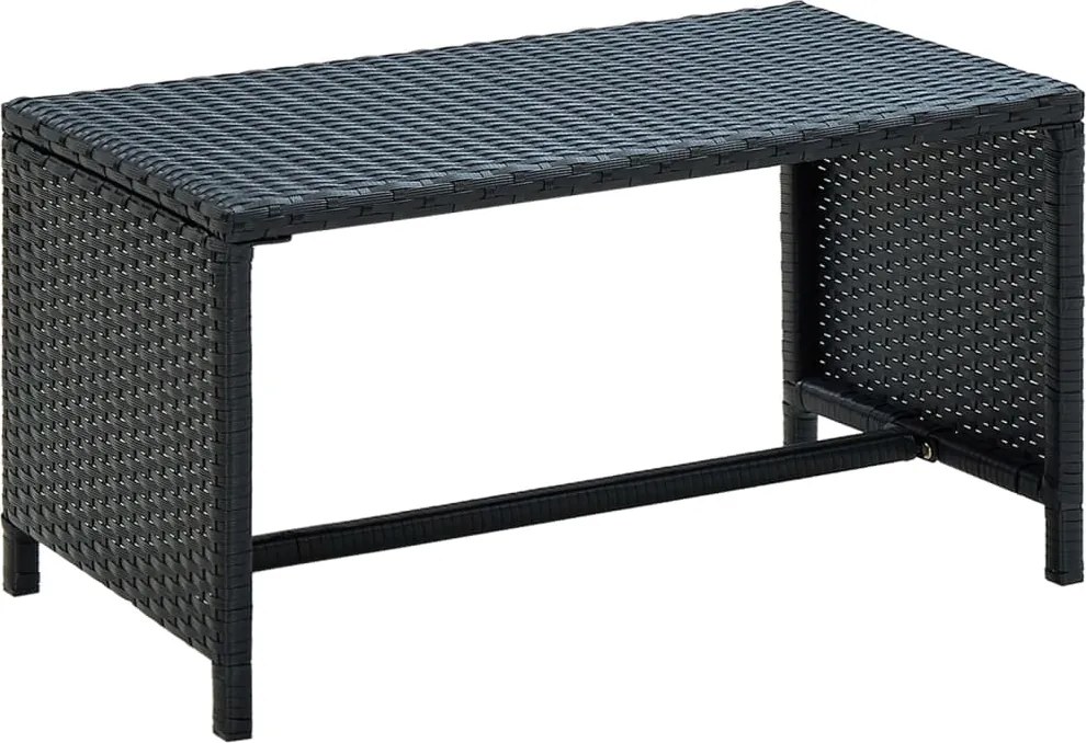 vidaXL fekete polyrattan dohányzóasztal 70 x 40 x 38 cm