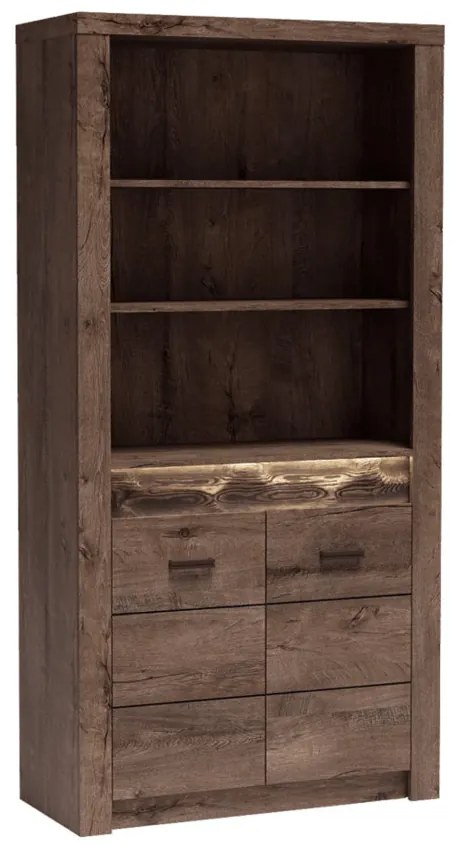 Könyvespolc, kőris sötét, INFINITY I-05