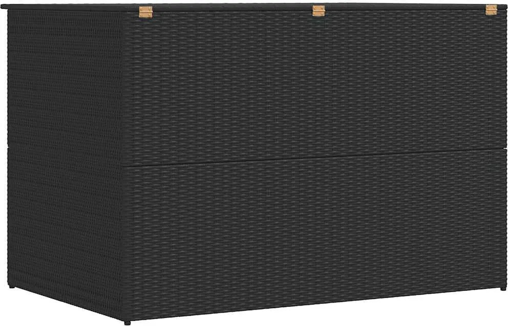 Fekete Polyrattan Kerti Tárolóláda 150 X 100 X 100 Cm