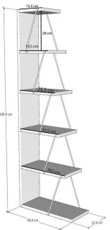 TOR fehér könyvespolc