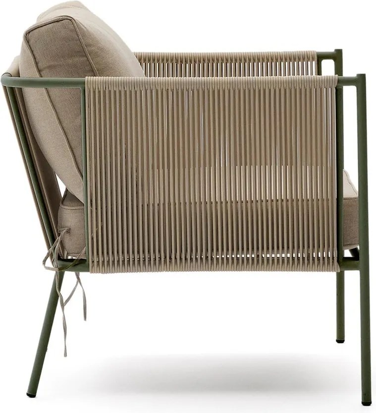 Zöld-bézs fém kerti fotel Zivia – Kave Home