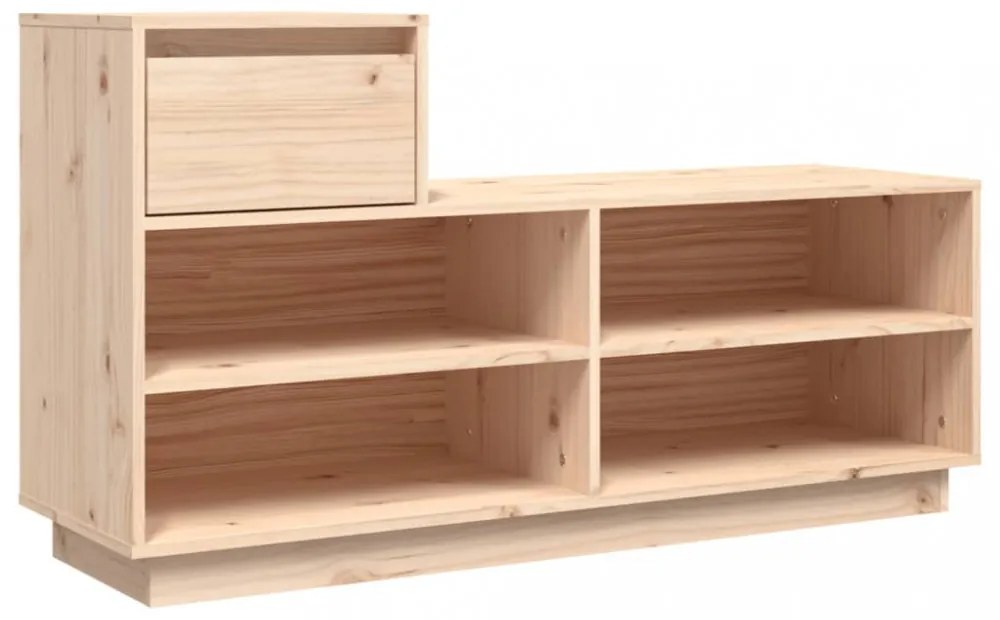 tömör fenyőfa cipőszekrény 110 x 34 x 61 cm