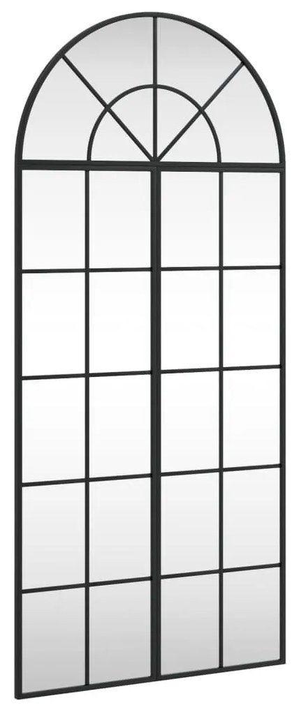 fekete ívelt vas fali tükör 60x130 cm