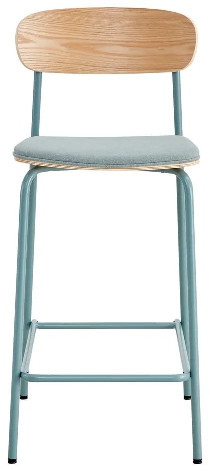 Kék-natúr színű bárszék szett 2 db-os (ülésmagasság 66 cm) Adriana – Marckeric