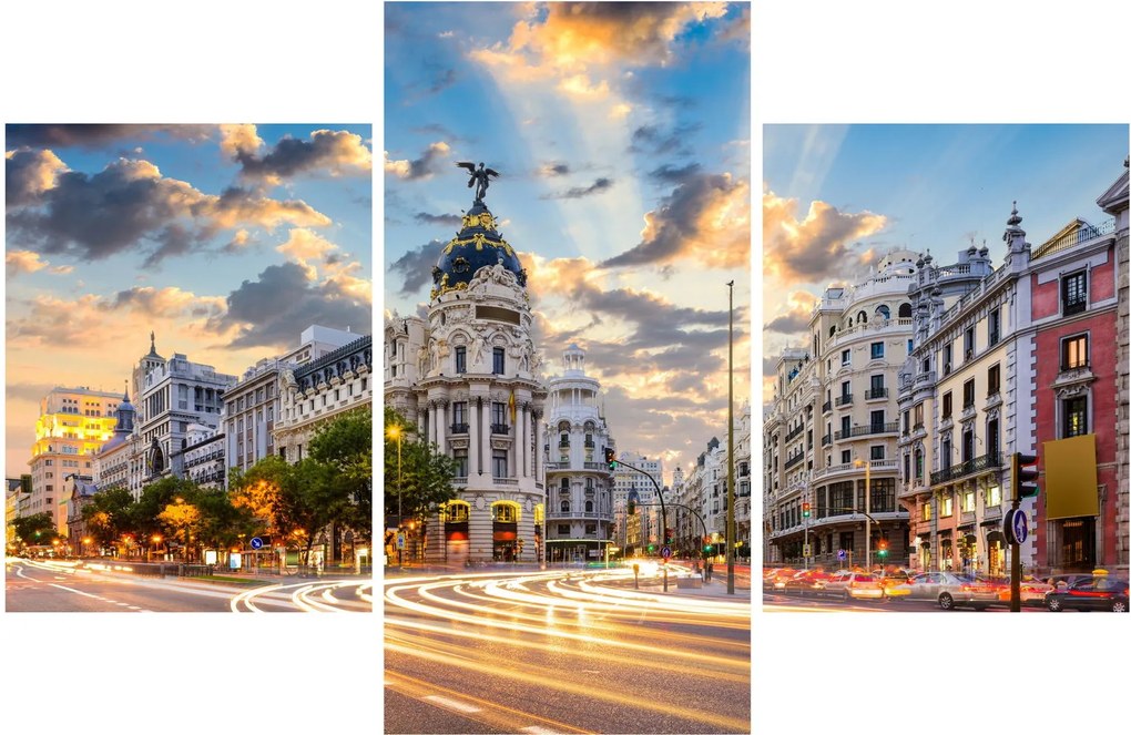 Kép - Calle Gran Vía, Madrid, Spanyolország (90x60 cm)